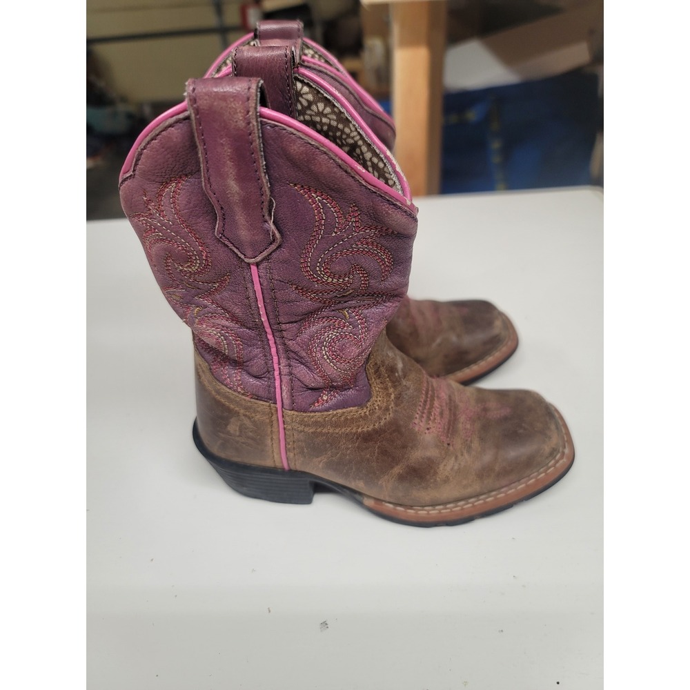 Kids Western Cowboy Cowgirl Boots Floral‎ Detail Size 10 D